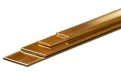 K&S Precision Metals Bendable Brass Strip Assortment 5078 – 4 Strips, 0.032" Thick, 1/4" & 1/2" Wide x 12" Long – DIY Crafts, Modeling, Made in USA