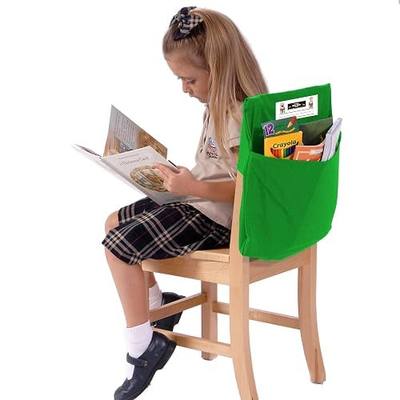 Seat Sack Student Chair Storage Pocket - 12", Single Pocket, Classroom Chair Organizer for Student Desks, Durable Over-the-Chair Storage, Green, 1-Pack
