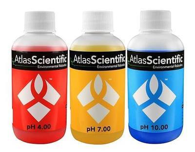Atlas Scientific pH 4.00, 7.00, & 10.00 Calibration Solution 125ml - 4oz (Pack of 3)