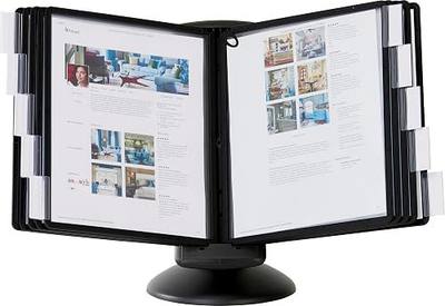 Durable Motion Reference System with 10 Double-Sided Panels in Letter-Size 8.5" x 11" Inches - Black SHERPA Design - Desk Reference Organizer