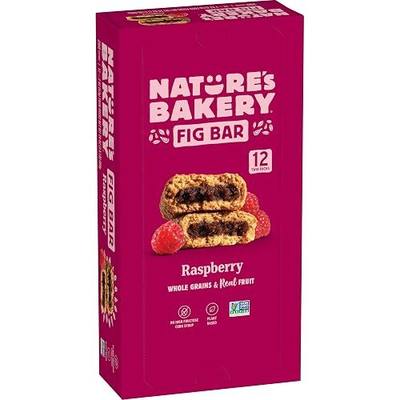 Nature’s Bakery Whole Wheat Fig Bars, Raspberry, Real Fruit, Vegan, Non-GMO, Snack bar, 1 box with 12 twin packs (12 twin packs) | bike-handlebars