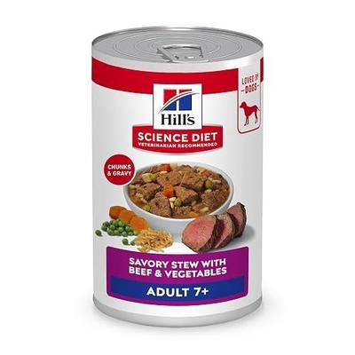 Hill's Science Diet Adult 7+ Wet Dog Food | #1 Veterinarian Recommended, Beef & Vegetables, 12.8 oz. Cans, 12-Pack