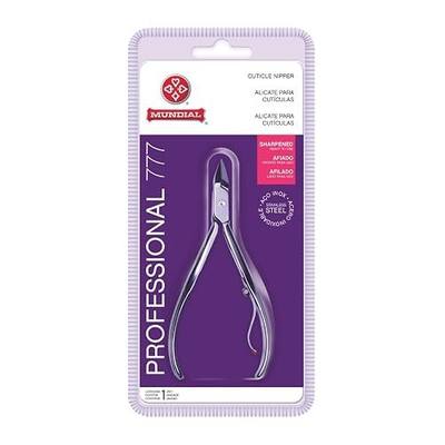 Cuticle Nipper MUNDIAL 777 Professional - Sharpened Nail Care Cuticle Trimmer for Manicure and Pedicure, Longer Stainless Steel Handle