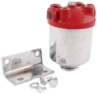 Allstar Performance ALL40250 3/8" NPT Inlet/Outlet Chrome Finish Canister Type Fuel Filter