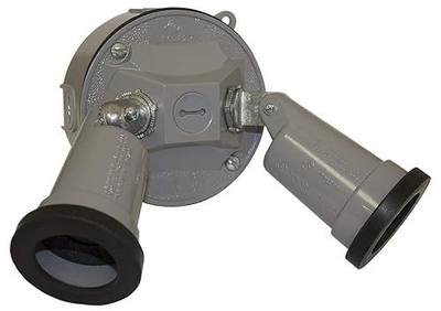 Sigma 16795 Weatherproof Metal Round Floodlight Kit, Gray