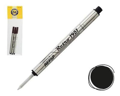 Retro 51 Tornado Rollerball Refill Black 3-Pack - Premium German Ink, Smooth Writing, Compatible with Tornado Pens