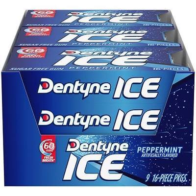 Dentyne Ice Peppermint Sugar Free Gum, 9 Packs of 16 Pieces (144 Pieces)