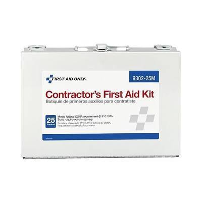 First Aid Only 9302-25M 25-Person Contractor's First Aid Kit for Home Renovation, Job Sites, and Construction Vehicles, 178 Pieces, White