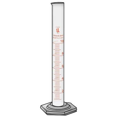 50ml Graduated Cylinder, Borosilicate 3.3 Glass, Single Metric Scale, Class B, Karter Scientific 213I11 (Single)