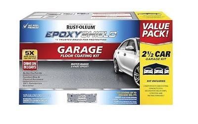 Rust-Oleum 261845 EPOXYSHIELD Garage Floor Coating Kit, 2.5 Car, Gloss Gray