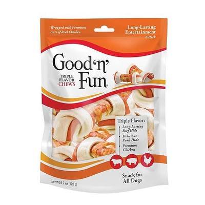 Good 'N' Fun Triple Flavor Chews, Rawhide Treats for Dogs