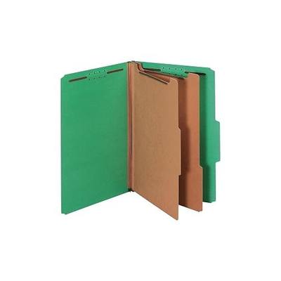 Pendaflex Classification Folders, Standard, 2 Dividers, Embedded Fasteners, 2/5 Cut Tab, Dark Green, Legal, 10/BX (29033)