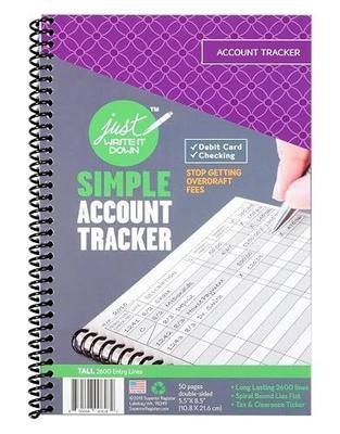 The Superior Register's Premium Check Book Register & Debit Card Ledger Notebook - Checking Account Register, Business Ledger, Cash Log & Expense Tracker - Standard Edition - 1 Pc, Purple
