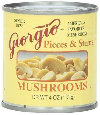 Giorgio Mushrooms Pieces and Stem, 4 Ounce, 12 Count