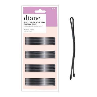 Diane 2.5” Curved Black Bobby Pins, Large Flat Hair Pins with Ball Tips for Long & Thick Hair, Updos, Flyaways, Protective Hairstyles & Doobie Wraps, Hair Accessories for Women, 40 Count