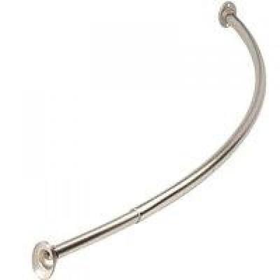 Homebasix SD-CSR-BN Adjustable 52-72" L Curved Shower Curtain Rod, Brushed Nickel