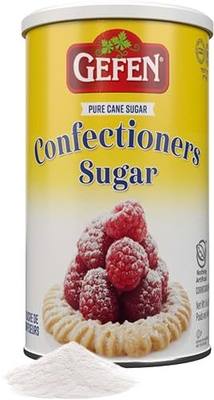 Gefen Confectioners Sugar, 16oz (1 Pound) Resealable Container | No Cornstarch | Powdered Sugar 1lb | Premium Confection Sugar | Kosher (including Passover)