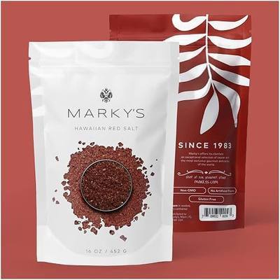 MARKY'S Hawaiian Gourmet Alaea Red Medium Coarse Sea Salt 100% Natural - 1 lb / 452 g
