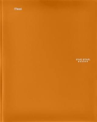 Five Star 2-Pocket Folder, Stay-Put Folder, Plastic Colored Folders with Pockets & Prong Fasteners for 3-Ring Binders, For Home School Supplies & Home Office, 11” x 8-1/2”, Orange (72903)