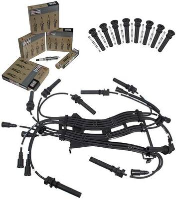 APDTY Tune Up Kit Includes 16 OEM Spark Plugs, 16 Ignition Wires & COP Coil On Plug Boots Fits 2003-2005 Dodge Ram Pickups With 5.7L Hemi / 2004-2005 Dodge Durango With 5.7L Hemi | Includes 16 OEM Spark Plugs, 16 Ignition Wires & Coil On Plug Boots