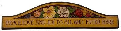 Welcome Plaque Peace Love Joy to All Who Enter Here