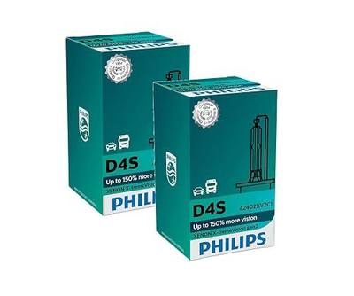 PHILIPS Xenon X-TremeVision Gen2 +150% D4S HID Xenon Two (2x) Bulbs 42402XV2C1 | 4800K, 42V, 35W, P32d-5 Base, Made in Germany