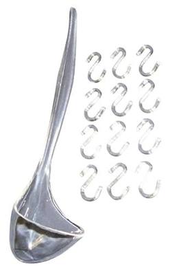 Clear 13 1/2 punch bowl ladle & 12 punch cup hooks