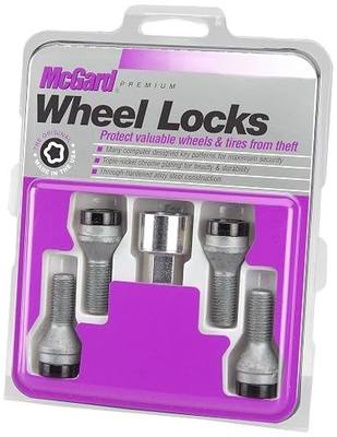 McGard 27326 Black Bolt Style Cone Seat Wheel Lock Set, 4 Locks / 1 Key