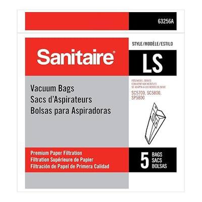 Sanitaire - EUK63256A10 LS Premium Paper Bag (Pack of 5), Fits Models SC5713, SC5815, SP5816 Series Upright Vacuums, 63256A