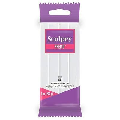 Polyform PE08 5001 Premo Sculpey Polymer Clay 8oz, White | Flexible and durable oven-bake clay for professional results. Ideal for caning, mokume gane, and advanced jewelry making