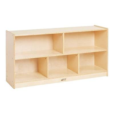 ECR4Kids 5-Compartment Mobile Storage Cabinet, Toddler, Classroom Furniture, Natural