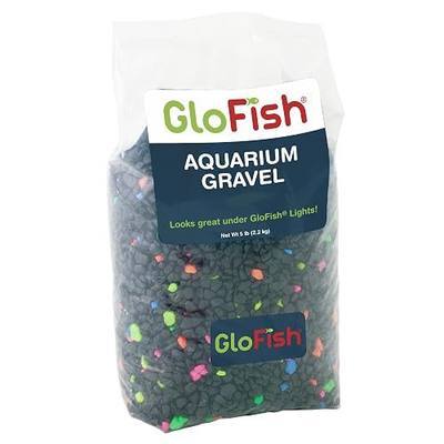 GloFish Aquarium Gravel, Fish Tank Gravel, Black With Fluorescent Accents, Compliments GloFish Tanks, 5 lb Bag
