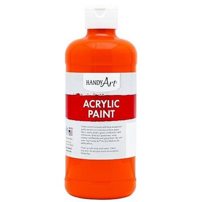 Handy Art Student Acrylic Paint, Chrome Orange, 16 oz Bottle, Semi-Gloss | Fluid Acrylic, Creamy Flow Consistency, Rich Brilliant Color, Highly Pigmented, Certified Safe & AP Non-Toxic, Made in USA