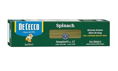 De Cecco Pasta, Spinach Spaghetti No.12, 12 OZ (Pack of 12) - Made in Italy, High in Protein & Iron, Bronze die