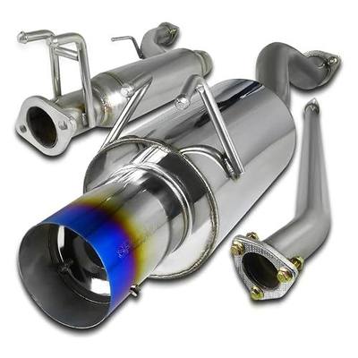 Spec-D Tuning Stainless Steel Catback Exhaust System w/Burnt Tip Compatible with 2006-2011 Honda Civic 4Dr Sedan