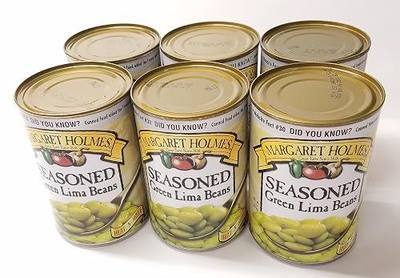 Margaret Holmes, Medium Seasoned Green Lima Beans, 15oz Can (Pack of 6)