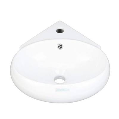 RENOVATORS Supply Manufacturing Oscar 14-1/2 in. Corner Wall Mounted Bathroom Sink in White with Overflow 17940
