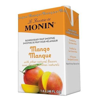 Monin Mango Fruit Smoothie Mix - Gluten Free, Kosher - 1.4 liter / 46 fl oz | Use for Smoothies, Cocktails, Frappes & Milkshakes, Made with Mango Puree, Made with Natural Flavors