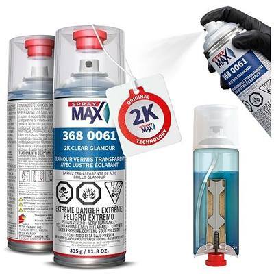 SprayMax 2K Glamour High Gloss Clear Coat | 2K Automotive Clear Coat Spray Paint | High Gloss Finishing Spray | UV-Resistant, Scratch & Gasoline Resistant | Professional Grade 11.8 oz