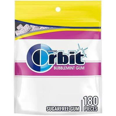 ORBIT Bubblemint Sugar Free Chewing Gum, Value Bulk Pack, 180 Piece Bag | Bubblemint sugar free gum in a resealable bag, refresh breath after meals, desk drawers, travel and on the go, mint gum