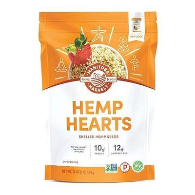 Manitoba Harvest Hemp Hearts, Shelled Hemp Seeds - 16oz - 10g Plant Protein & 12g Omega 3 & 6 per 30g serving - Easy to Digest with 9 Amino Acids - Gluten Free, Non-GMO Project Verified