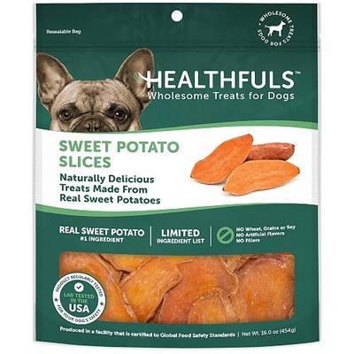 Healthfuls Sweet Potato Slices Healthy Dog Treats – Limited Ingredient, Grain Free, Made from Real Dried Sweet Potatoes, 16 oz