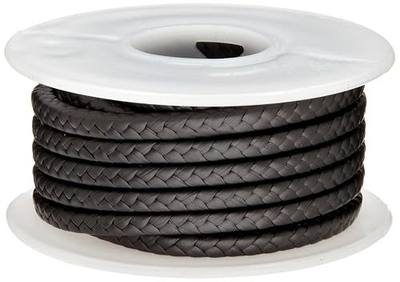 Palmetto 1382 Series Expanded PTFE with Graphite Compression Packing Seal, Dull Black, 3/8" Square, 5' Length