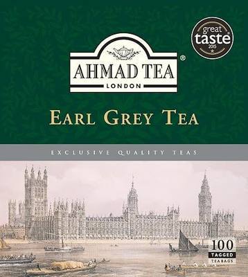Ahmad Tea Earl Grey Tea, Tagged Teabags without envelopes, 100 Count