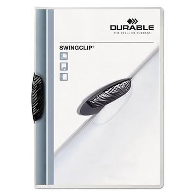 Durable Report Cover with SWINGCLIP - Letter-Size 8.5" x 11" Inches - Holds Up to 30 Pages - Clear Cover and Black Clip - Box of 25