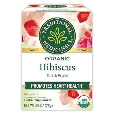 Traditional Medicinals Organic, Hibiscus Tea - Supports Normal Heart Health & Cardiovascular Wellness - Kosher, Non-GMO, Caffeine-Free, Compostable - 16 Tea Bags | Supports Immune Function, Kosher, Non-GMO, Caffeine-Free, Compostable