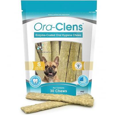 Oral Hygiene Chews for Small Dogs-Enzymatic Dental Treats for Daily Oral Care, Cleans Teeth and Freshens Breath, Reduces Plaque, Bacteria and Tartar Build Up Without Brushing-30 Chews