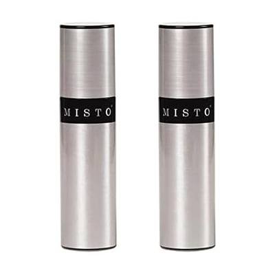 Misto Gourmet Olive Oil Sprayer Set of 2 Aluminum Bottles - Refillable Pump Mister for Cooking, Salads, Grilling - 3.2 oz Each, No Propellants