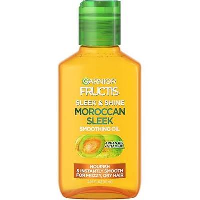 Garnier Fructis Sleek & Shine Moroccan Sleek Smoothing Oil for Frizzy, Dry Hair, Argan Oil, 3.75 Fl Oz, 1 Count (Packaging May Vary) | Moroccan Sleek