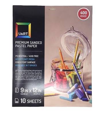 Uart Sanded Pastel Art Paper, Off-White, 9" x 12" Paper, Grit #400, 10 Sheet Pack